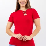 Polo Blusa Rojo Manga Corta de Mujer Dressalis