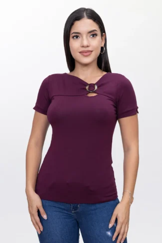 Polo Blusa Uva Manga Corta de Mujer Dressalis
