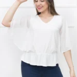 Polo Blusa Hueso Manga Murcielago de Mujer Dressalis