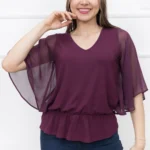 Polo Blusa Uva Manga Murcielago de Mujer Dressalis