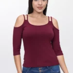 Polo Blusa Guinda tiras de Mujer Dressalis