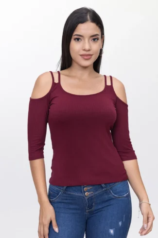 Polo Blusa Guinda tiras de Mujer Dressalis