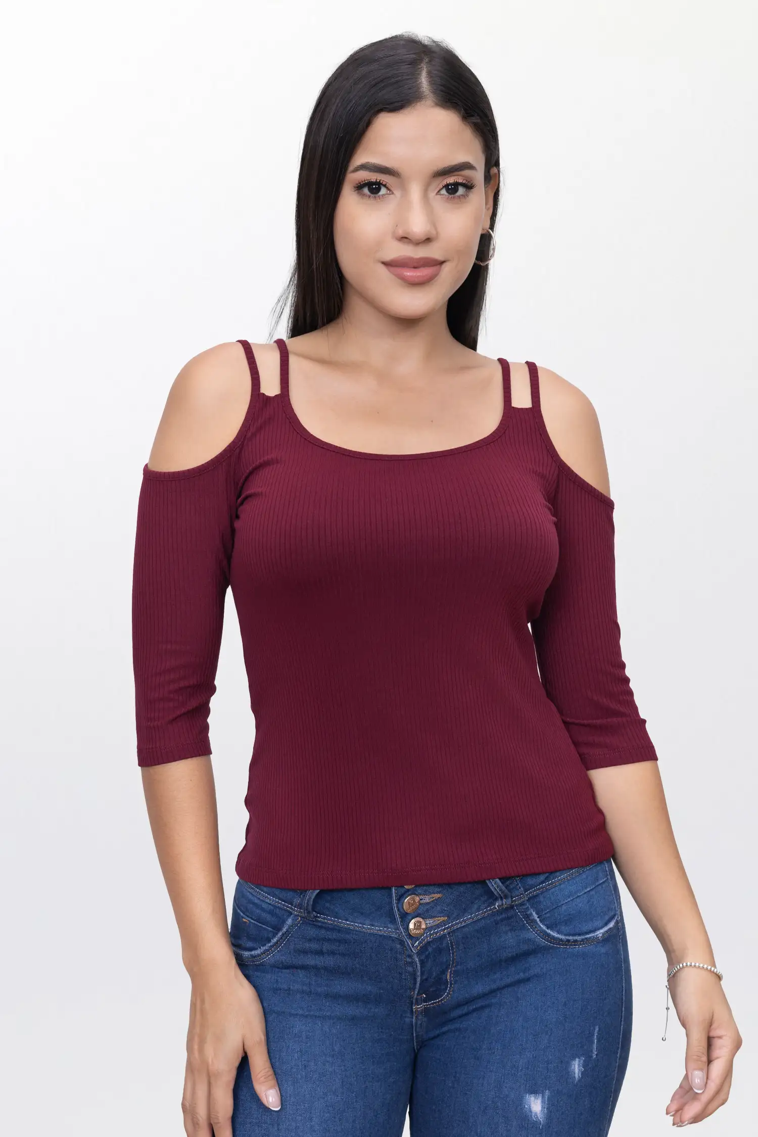 Polo Blusa Guinda tiras de Mujer Dressalis