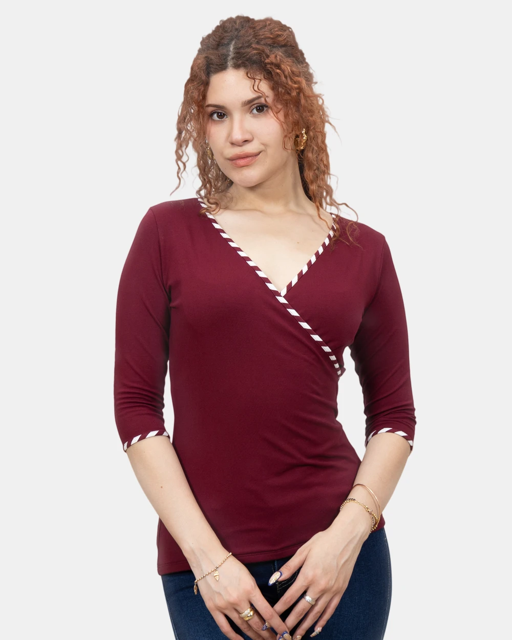 Blusa Manga 3/4 Tere Guinda