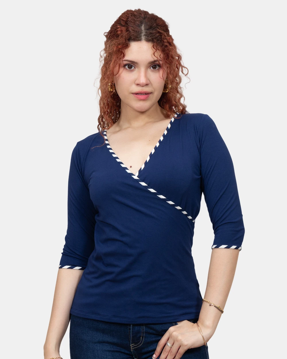 Blusa Manga 3/4 Tere Azul