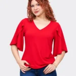 Blusa Valeria Rojo – Manga 3/4 Campana