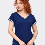 Polo Teffy Azul Cuello V