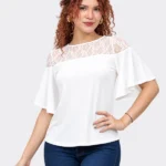 Blusa Manga 3/4 Key Blanco