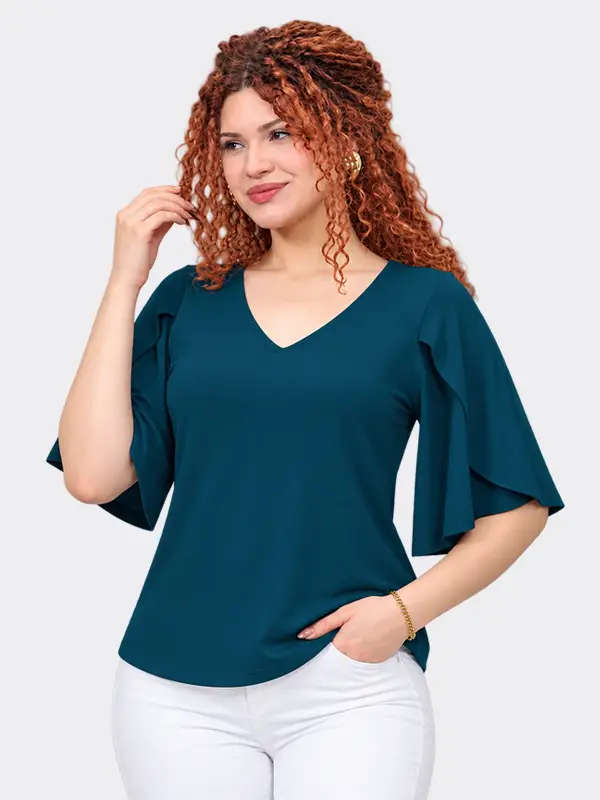 Blusa Adriana Verde Petróleo Dressalis