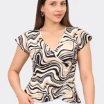 Blusa Belia Beige Print Dressalis